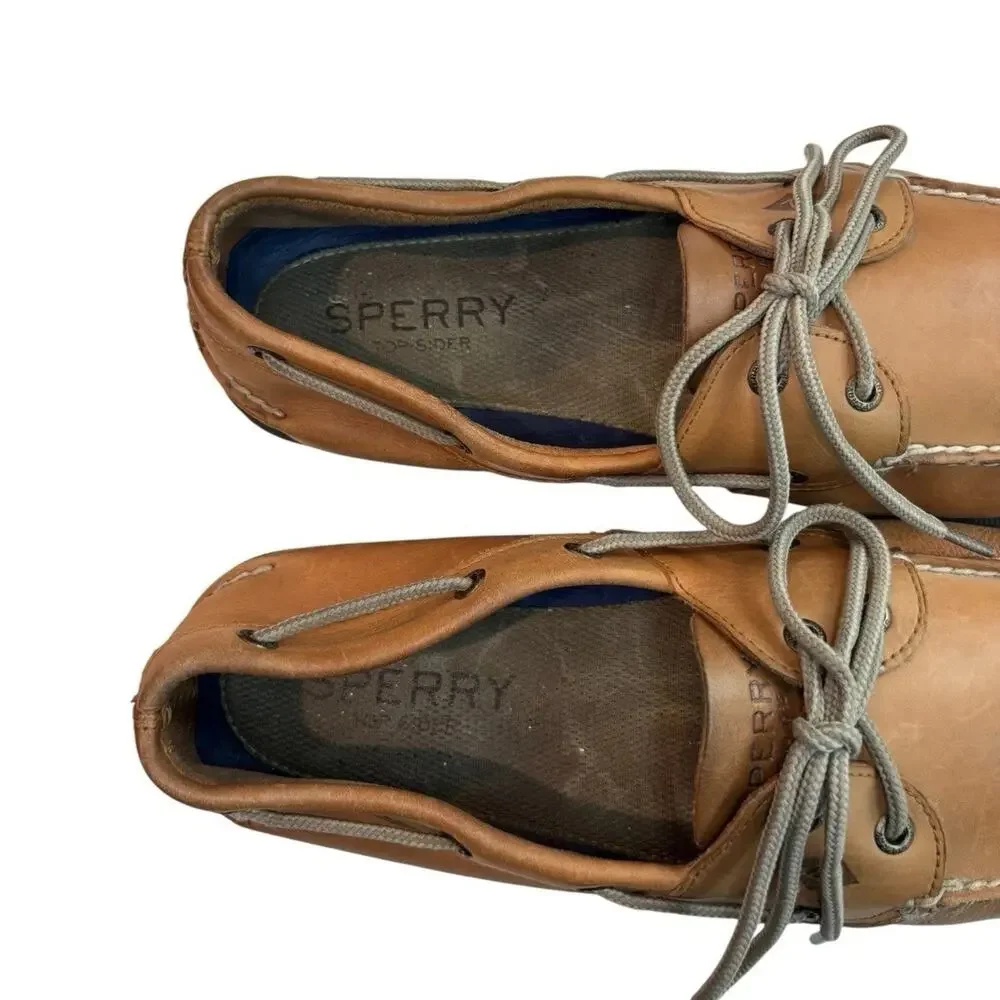 Sperry Top-Sider Authentic Original 2-Eye Boat Shoes Men’s 13M Tan Leather